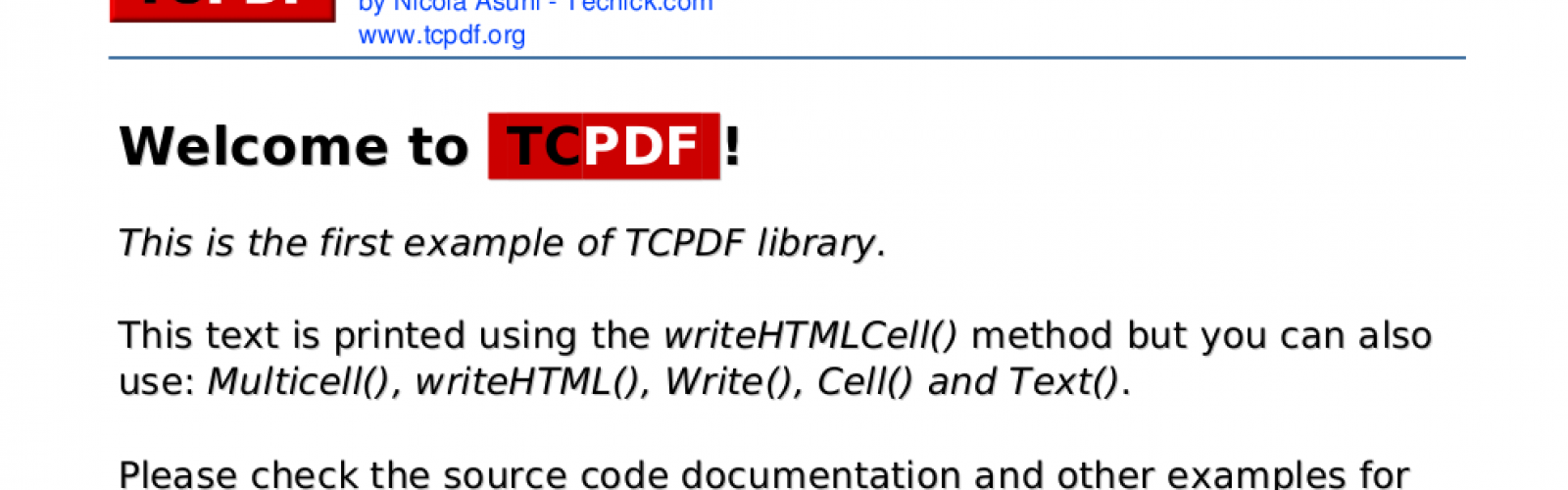 TCPDF Example